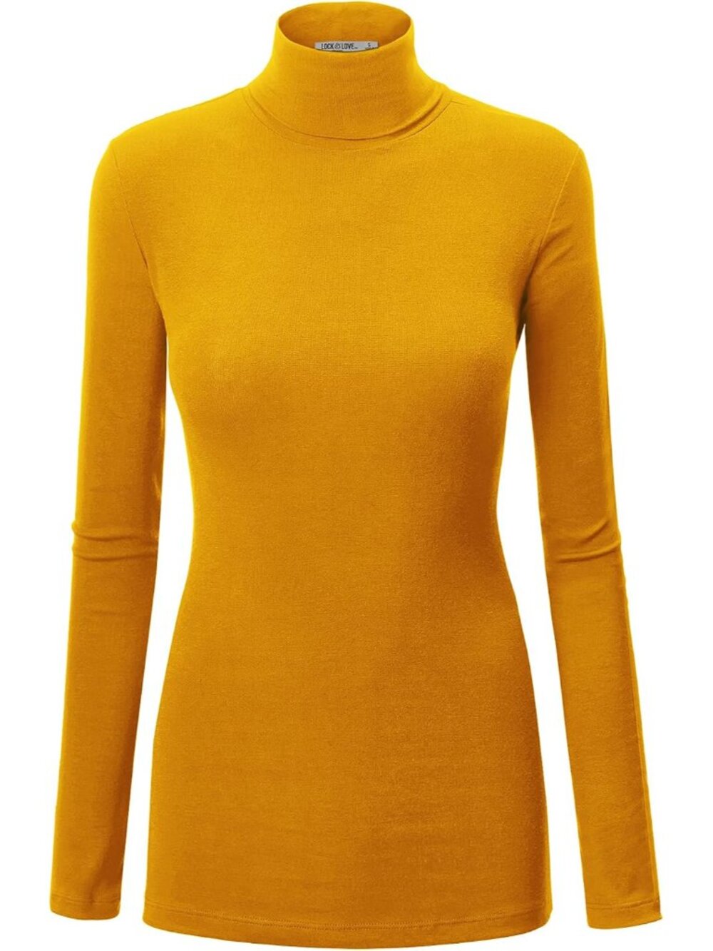 Women's Turtleneck Top Lightweight Long Sleeve Slim Fit Pullover, Soft Rayon Str